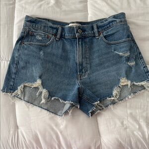 A&F Denim Distressed Women's Shorts - Blue